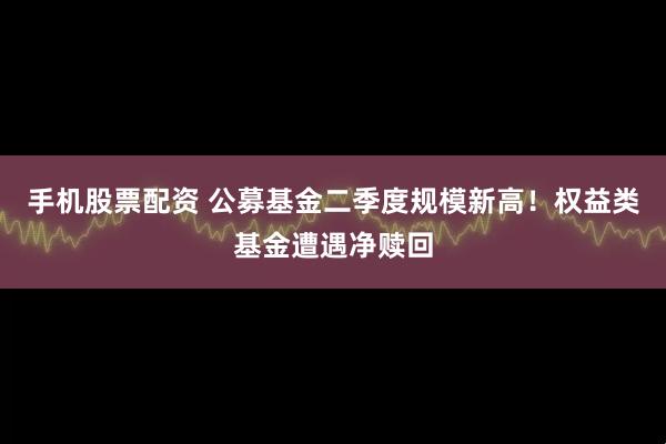 手机股票配资 公募基金二季度规模新高！权益类基金遭遇净赎回