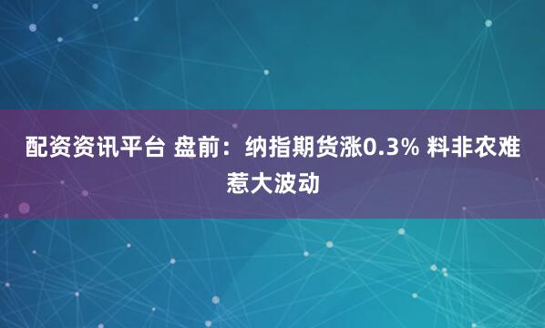 配资资讯平台 盘前：纳指期货涨0.3% 料非农难惹大波动